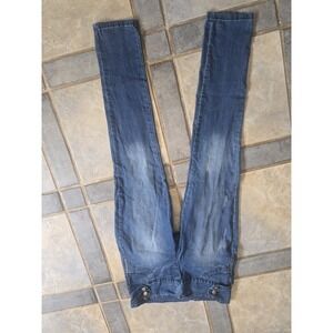 M Michel Cotton Poly Spandex Blue Skinny Jeans Junior Sz 15